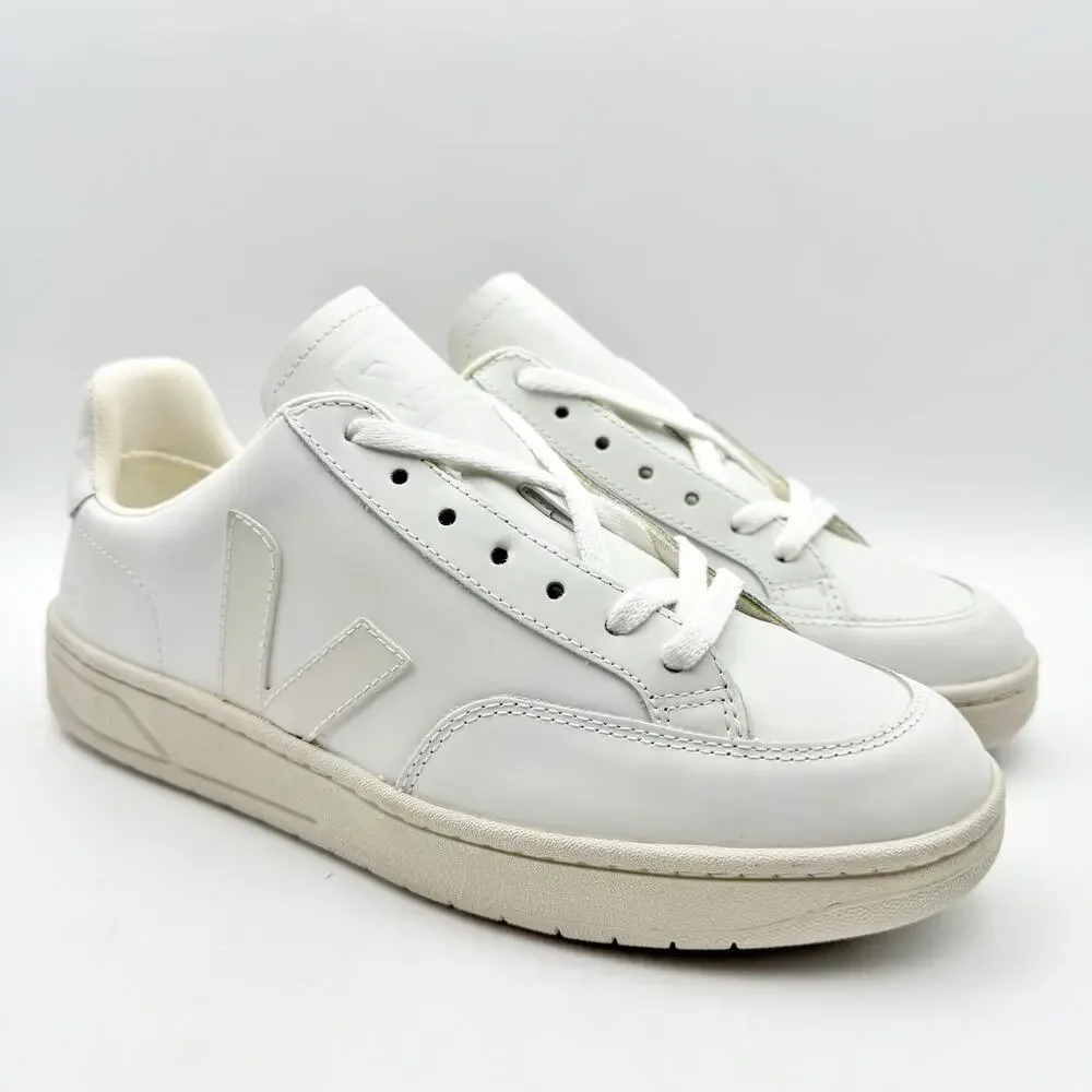 Veja Womens V-12 Sneakers US 8 EU 41 White Leather Lace Up NIB_5